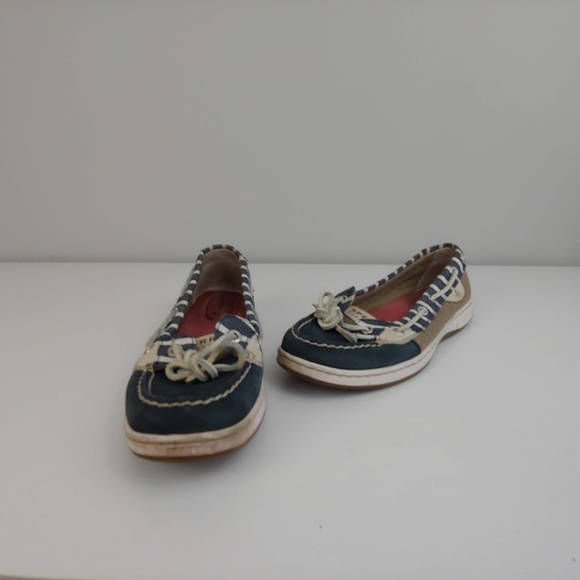 Womens 7 Sperry‎ Top Sider boat shoes gray white - Picture 1 of 6